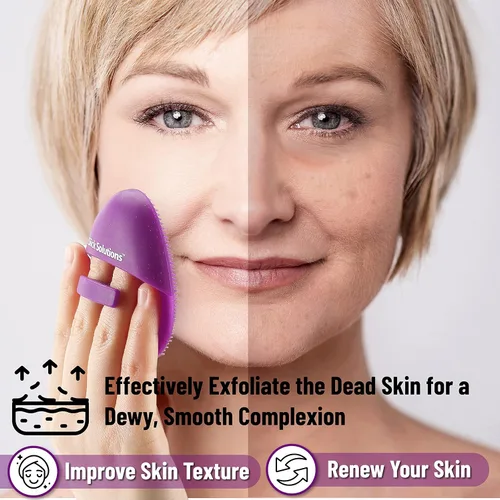 Miniatura 5 de Slick- Cepillo de limpieza facial de silicona, paquete de 4, exfoliante facial de silicona, exfoliante facial, limpiador facial para cepillo