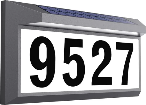 Miniatura 8 de Letrero solar de dirección, placa de dirección iluminada para exteriores, impermeable, números de dirección iluminados, números de casa para Negro