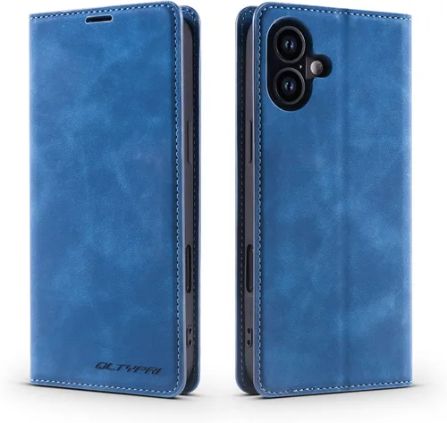 Miniatura 31 de QLTYPRI Funda para iPhone Air, Funda de piel sintética premium TPU parachoques con tarjetero Kickstand adsorción magnética oculta a prueba de golpes
