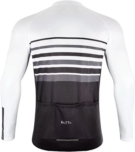 Miniatura 2 de ROTTO Camiseta de ciclismo para hombre, manga larga, línea simple, serie