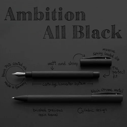 Miniatura 4 de Faber-Castell Ambition - Pluma estilográfica, color negro Azul-Blanco