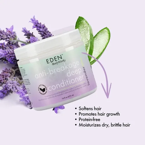 Miniatura 2 de EDEN BodyWorks Acondicionador profundo anti-rotura de aloe lavanda (16 onzas) - Tratamiento capilar para fortalecer y mejorar la elasticidad
