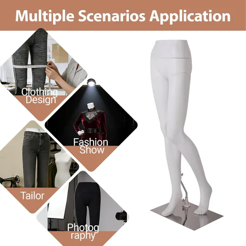 Miniatura 4 de Kinfant Maniquí femenino de medio cuerpo blanco – Maniquí femenino elegante con base estable, pantalla de forma de vestido de manne quin, maniquíes