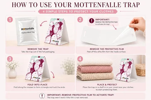 Miniatura 5 de Mottenfalle Clothes Moth Traps paquete de 6 - Trampas para polillas Prime seguras no tóxicas ecológicas con feromonas herramienta adhesiva pegajosa
