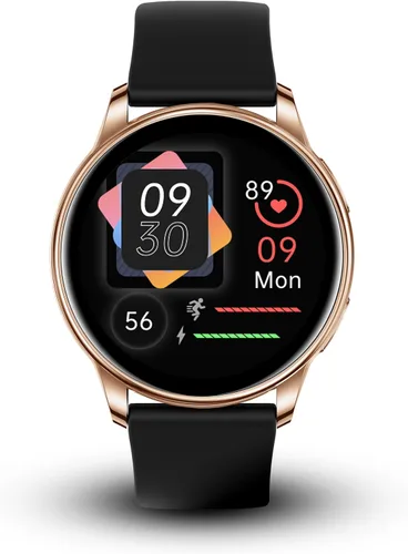 Miniatura 3 de ALPHAGEAR Juliet - Reloj inteligente para mujer, reloj inteligente de oro rosa con Gorilla Glass, seguimiento menstrual + bienestar, AMOLED