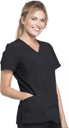 Miniatura 5 de Cherokee Women Mock Wrap Contemporary Fit Scrubs Top with Stretchy Knit Panel CK680
