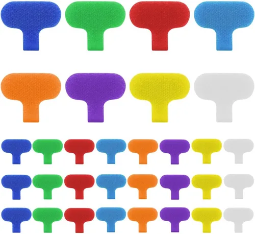 32 etiquetas de identificación de cables electrónicos multicolores, etiquetas para escribir en cables para computadoras, gestión de cables,