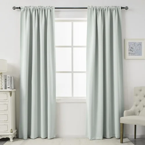 Miniatura 8 de DUALIFE Cortinas opacas de 45 pulgadas de largo, 2 paneles para ventanas pequeñas de dormitorio, aislamiento térmico, bolsillo para barra, cortinas