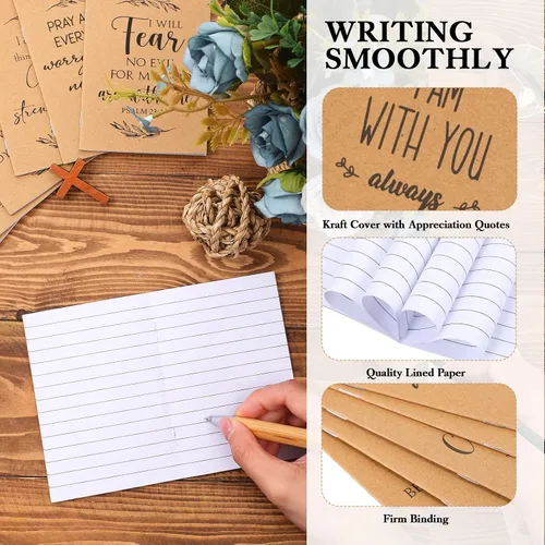Miniatura 3 de Kosiz 100 piezas de regalo cristiano para el día del padre, versículo bíblico, cuadernos religiosos cristianos, diario de oración a granel