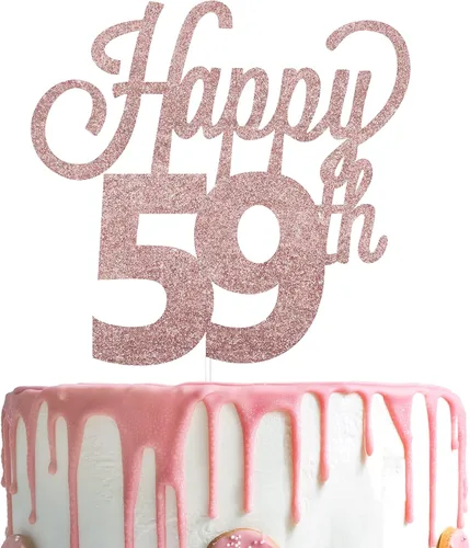 Miniatura 84 de LINGTEER - Decoración para pastel con texto "Happy Birthday 100", color negro
