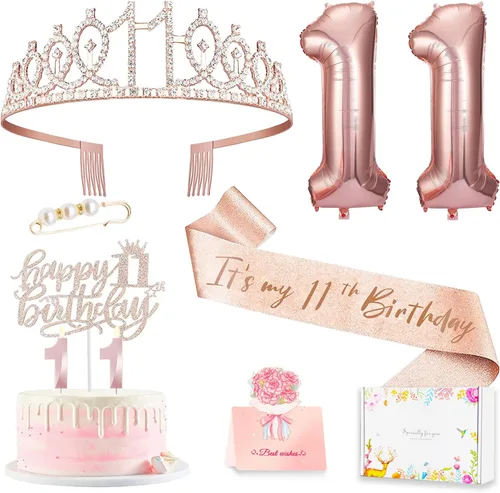 Miniatura 12 de Decoraciones de cumpleaños número 20 para mujer, banda y corona de cumpleaños, decoración de pastel y velas, globos de números, regalos de 20