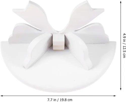 Miniatura 3 de DOITOOL Estante flotante de madera montado en la pared, estante de almacenamiento de semicírculo de mariposa de estilo nórdico para pared, estantes