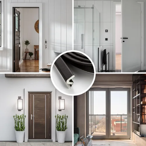Miniatura 7 de Tira de Sellado Weather Stripping Tira de Sello de Puerta 26 Pies Insonorización de Puerta Forma de V Tira de Aislamiento para Espacios Grandes
