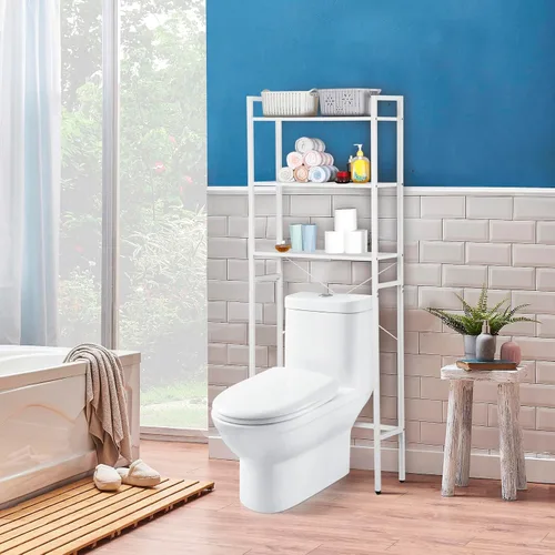 Miniatura 2 de ZenStyle Almacenamiento sobre el inodoro, estante organizador de baño de 3 niveles, estante multifuncional para ahorrar espacio independiente, fácil