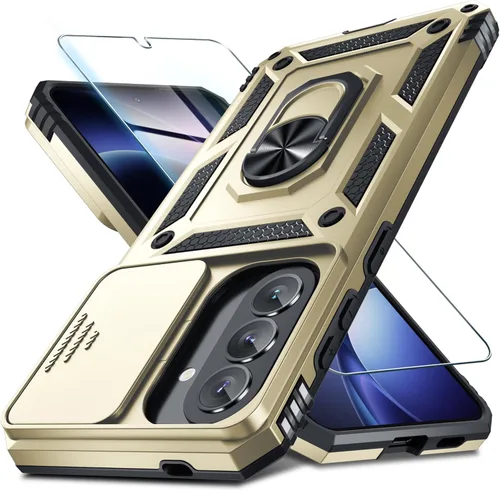 Miniatura 23 de Janmitta Compatible con Galaxy A15 5G Funda con Cubierta Deslizante Integrada para Lente de Cámara + Protector de Pantalla + Soporte de Anillo