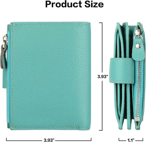 Miniatura 5 de Lavemi Small Compact Women Wallet RFID Blocking Genuine Leather Bifold Purse with ID Windows
