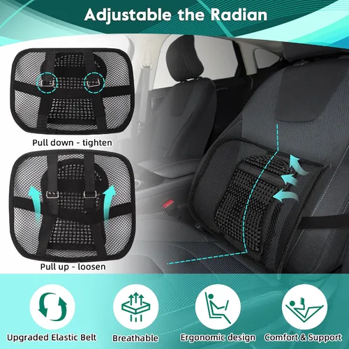 Miniatura 2 de Samyoung - Soporte lumbar de malla para asiento, cojín de respaldo con malla transpirable para sillas de oficina y coche, 12" x 16