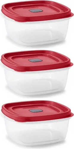Miniatura 20 de Paquete de contenedores de almacenamiento de alimentos de 1.25 tazas, juego de 9 piezas, tapas azules fáciles de encontrar, 4 recipientes, 4 tapas