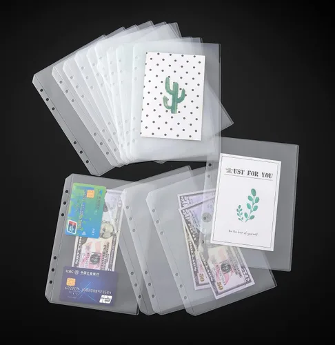Miniatura 3 de UMSICHT 15 piezas de bolsillos para carpeta A5 sin cremalleras, sobres presupuestarios sin cremallera para sistema de efectivo, bolsa para carpeta