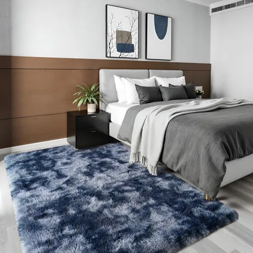 Miniatura 23 de Terrug Alfombra Corredor Negra Esponjosa para Dormitorio, 2x6 Pies Lindas Alfombras de Área de Pelo Largo para Pasillo, Alfombra de Felpa Suave