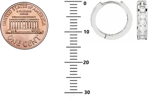 Miniatura 3 de Ritastephens Pendientes de aro de plata de ley con circonita cúbica cúbica (0.433 in, 0.512 in, 0.571 in)