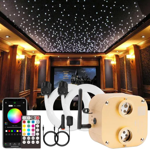Miniatura 12 de CHINLY Starlight - Kit de luces de fibra óptica, 550 unidades, 13.1 pies, 0.02 pulgadas, 16 W, modo de música, Bluetooth, control remoto, control