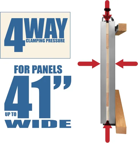 Miniatura 2 de Fulton Panel Max - Sistema de prensa de pegamento, 43 pulgadas de largo con acción de sujeción de 4 vías, abrazadera ideal para pegar paneles