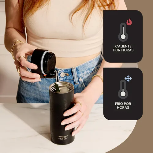 Miniatura 5 de Contigo x Ally Love - Taza de viaje de acero inoxidable aislada al vacío con Autoseal y tapa fácil de limpiar, a prueba de derrames, mantiene