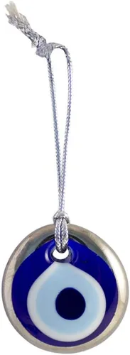 Miniatura 3 de Adorno decorativo de cristal turco griego hecho a mano chapado en platino para buena suerte, éxito y protección (1.5 pulgadas)