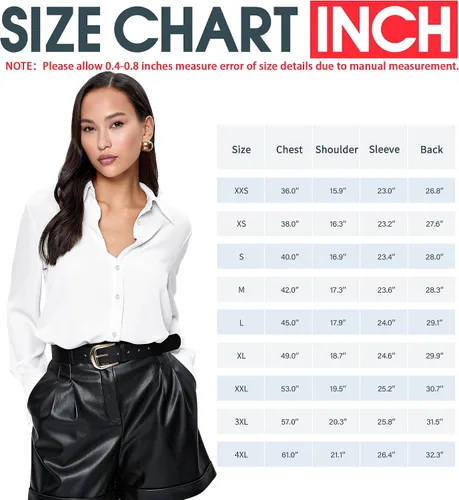 Miniatura 5 de Camisas de manga larga con botones para mujer, básicas, clásicas, suaves, con cuello a la moda, elegantes y casuales