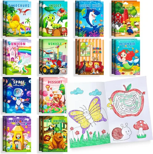 Miniatura 9 de BenLouis Libros para Colorear Recuerdos de Fiesta a Granel Mini Libros para Colorear para Niños de 4-8-12 Años Pequeños Libros de Actividades