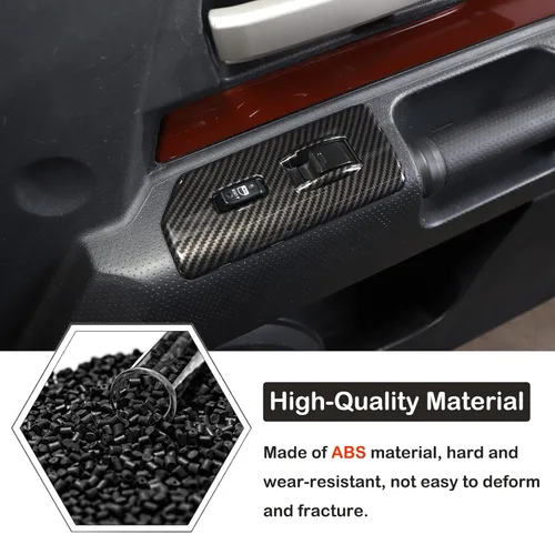 Miniatura 4 de Aunginsy Cubierta de panel de botón de elevación de vidrio para ventana de puerta, compatible con Toyota FJ Cruiser 2007-2021 para el reposabrazos