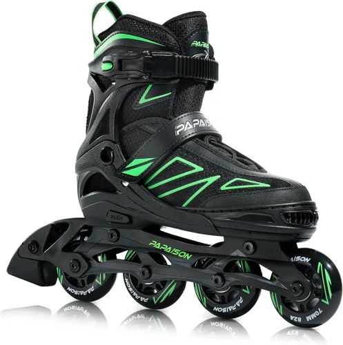 Miniatura 7 de PAPAISON Patines en línea para niños de 5 a 8 años, 8 a 12 años, tamaño ajustable, patines con cuchillas para principiantes para niños y jóvenes Azul