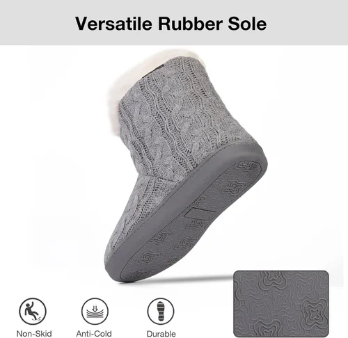 Miniatura 6 de HomeTop Women's Fuzzy Memory Foam Boot Slippers with Indoor Outdoor Rubber Sole