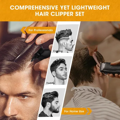 Miniatura 6 de QREEYX Cortadora de pelo para hombres profesionales, recortadora de barba de 7500 rpm, máquina de afeitar eléctrica IPX6 impermeable, kit de corte