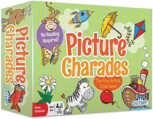 Outset Media Charadas de imágenes - No requiere lectura - Juego preescolar para edades de 4 años en adelante, incluye 192 tarjetas, instrucciones