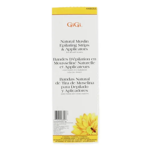 Miniatura 6 de GiGi Tiras depiladoras de muselina natural, tiras de cera suave para depilación facial y cuerpo, disponibles en tamaños regulares y pequeños