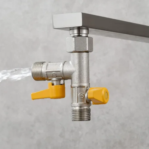 Miniatura 3 de CIENCIA Desviador de agua de latón Válvula desviadora de ducha de 3 vías Adaptador T Válvula de cierre de cabezal de ducha para cabezal de ducha