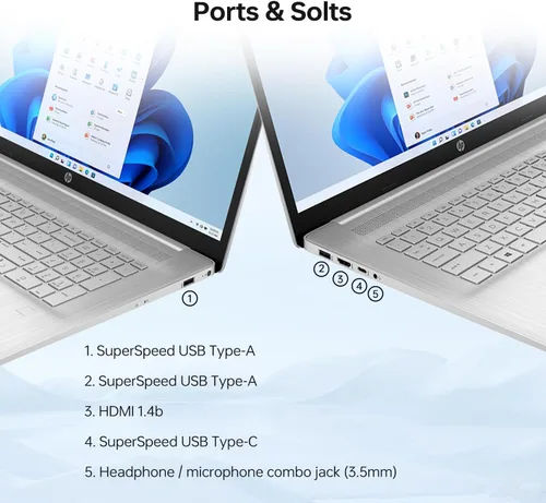 Miniatura 6 de HP Laptop Essential 2023, pantalla táctil HD+ de 17.3", Intel Core i7-1355U de 13ª generación, 32 GB de RAM, SSD PCIe de 1 TB, cámara web, KB