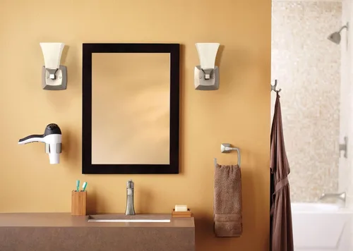 Miniatura 6 de Moen YB5161BN Voss - Accesorio de tocador de baño de doble montaje con 1 luz con vidrio esmerilado, níquel cepillado