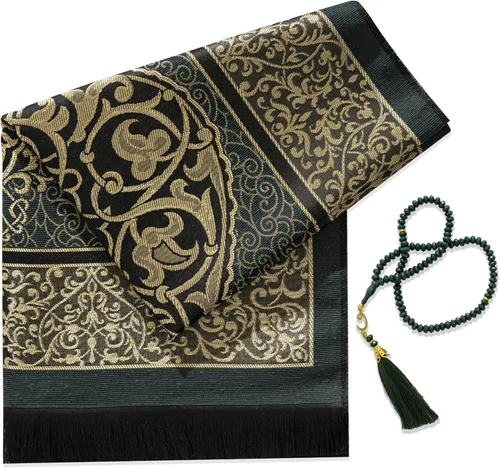 Miniatura 7 de Alfombra de oración musulmana con cuentas de oración islámica, tapete de oración de viaje, regalos islámicos para mujeres, oración portátil, islam