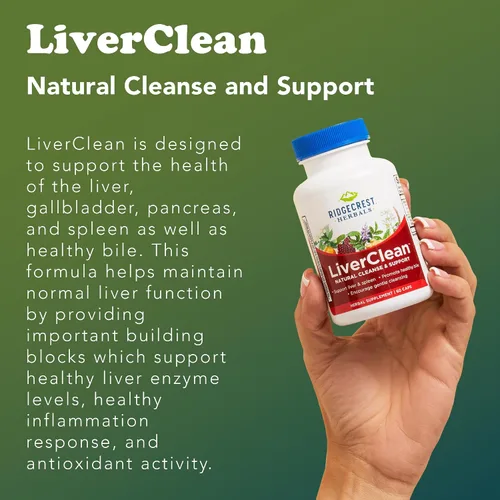 Miniatura 5 de Ridgecrest Herbals LiverClean, Suplemento de apoyo hepático a base de hierbas, cardo bendito, diente de león, desintoxicación, apoyo de limpieza