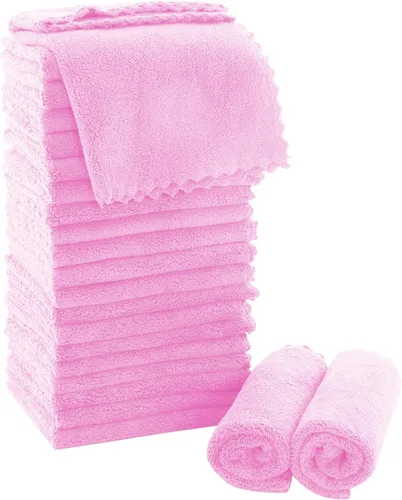 Miniatura 35 de MOONQUEEN Juego de Toallitas Ultra Suaves Premium - 12 x 12 pulgadas - Paquete de 72 - Secado Rápido - Paños de Baño de Terciopelo Coral Altamente