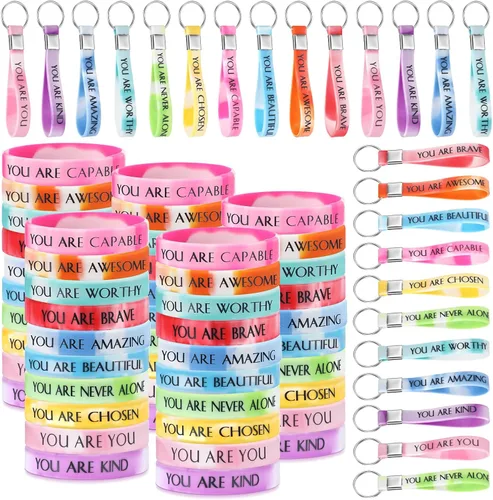 Sratte 120 pulseras motivacionales, regalos inspiradores, llaveros inspiradores, regalo de agradecimiento para la semana de CNA, profesores,