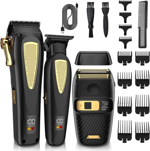 Cortadora de pelo para hombre, inalámbrica, afeitadoras eléctricas para hombres, juego de cortapelos profesional para corte de pelo, kit de aseo de