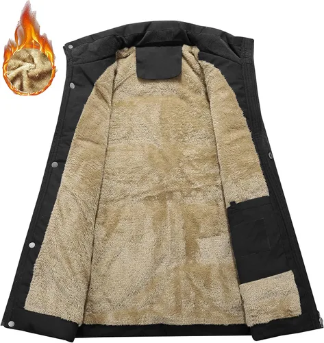 Miniatura 4 de EKLENTSON Chaleco para hombres invierno grueso forro polar resistente al viento al aire libre chaleco calentado