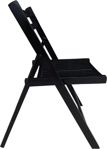 Miniatura 7 de CIATRE Eleva tus reuniones al aire libre con sillas plegables de madera de listones - Juego de 4 (negro)