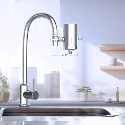 Miniatura 7 de WINGSOL WINGSOL - Filtro de agua de acero inoxidable para grifo de fregadero, NSF/ANSI 42, purificador de grifo giratorio de 360° reduce PFAS