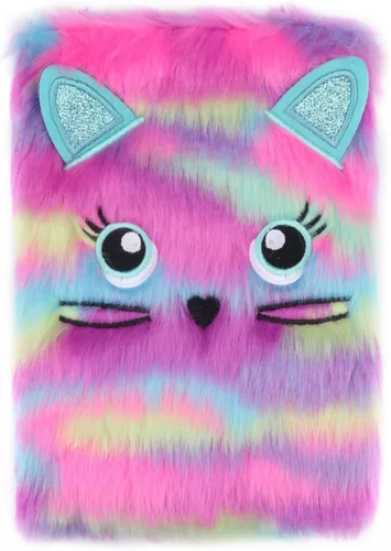 Miniatura 9 de JUMISEE Lindo cuaderno de felpa de alpaca colorido y mullido diario de escritura para niños y niñas, papel rayado de 160 páginas