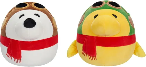 Squishmallows Original Peanuts - Paquete de 2 peluches de Aviator Snoopy y Aviator Woodstock de 8 pulgadas, peluche oficial de Jazwares Little